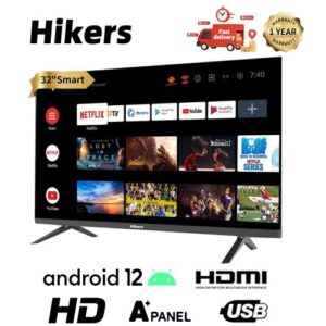 Hikers 32'' Frameless Android Smart HD LED TV - Black